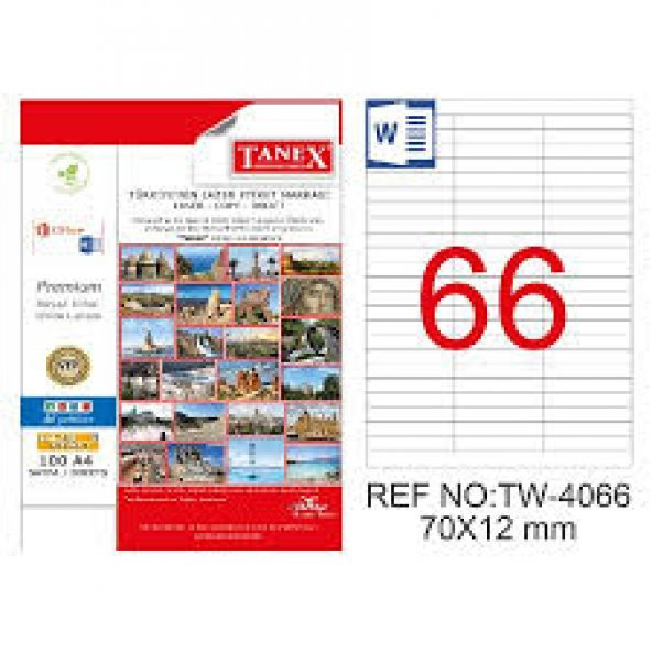 Tanex Tw-4066 ŞEFFAF 70X12 Mm Laser Etiket