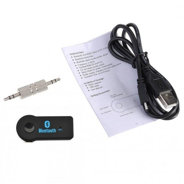 BLUETOOTH RECEIVER ADAPTÖR KULAKLIK HOPARLÖR ARAÇ AUX ÇEVİRİCİ - 4