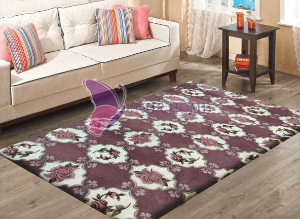 Nur Home Gül Kurusu Karanfil Lastikli Halı Örtüsü Welsoft - 2
