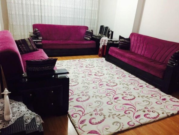 Nur Home Pembe Sarmaşık Modeli Lastikli Halı Örtüsü - 5