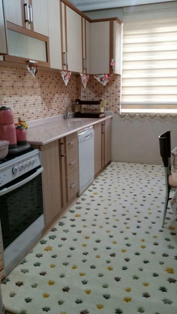 Nur Home Yeşil Kahve Yapraklı Model Lastikli Halı Örtüsü - 6