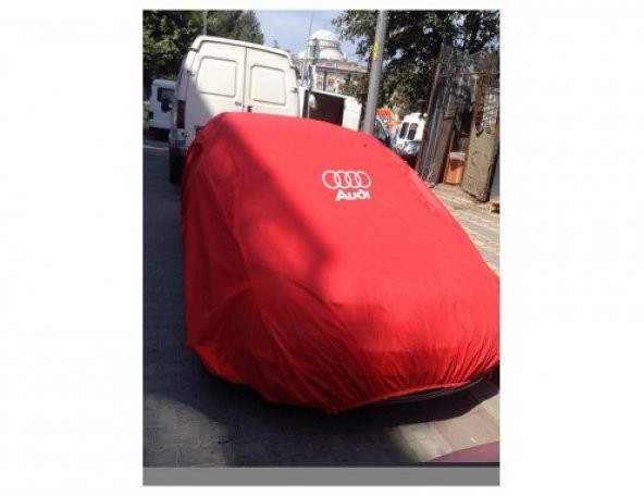 Audi Araca Özel Logolu Kırmızı Branda