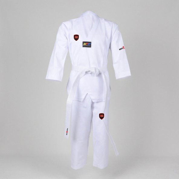 Beyaz Yaka Fitilli Taekwondo Elbisesi ROCK-TBYF