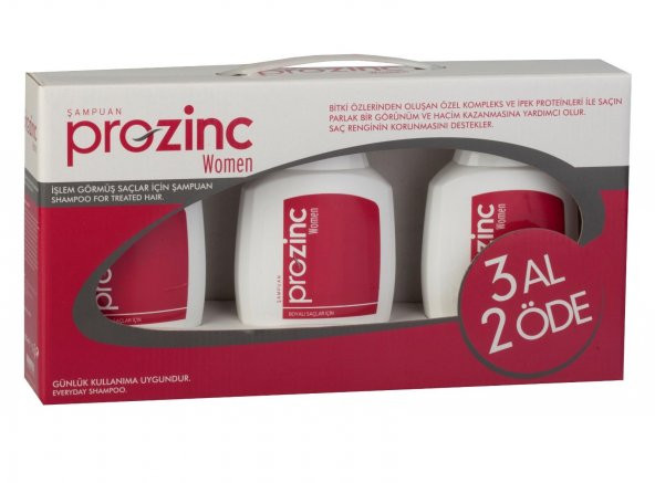 Prozinc Women Kırmızı Set Şampuan 300 ml - 3 AL 2 ÖDE
