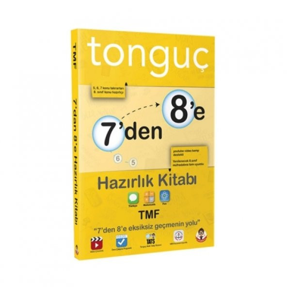 Tonguç Akademi 8. Sınıf 7 den 8 e Türkçe Matematik Fen Bilimleri Hazırlık Kitabı