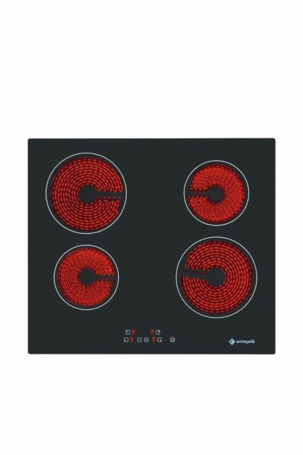Eminçelik VC 640 4 Gözü Elektrikli Vitro Seramik Siyah Cam Ankastre Ocak