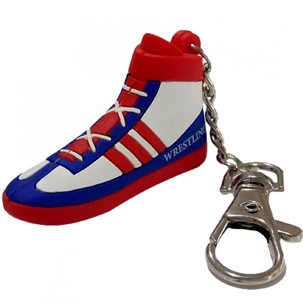 Güreş Ayakkabısı Pvc Anahtarlık - Kırmızı Beyaz