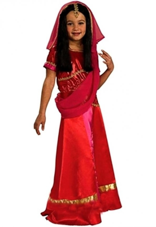 Hintli Kostümü -Hintli kıyafeti kız çocuk