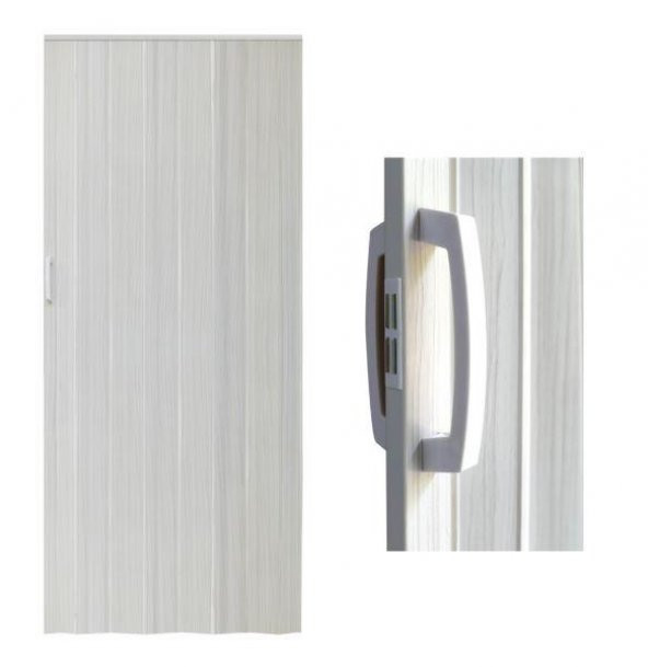 Akordiyon Kapı Dişbudak Beyaz 85x203 PVC Katlanır Kapı