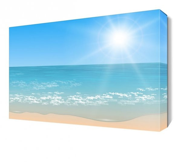 Deniz Güneş ve Kumsal Canvas Tablo