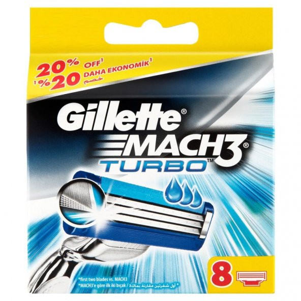 Gillette Mach3 Turbo Yedek Tıraş Bıçağı 8li