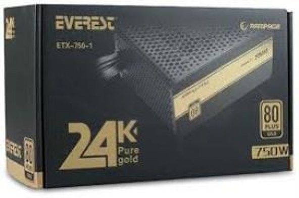 Everest Rampage Etx-750-1 750W 80 Plus Gold Aktif Pfc 12Cm Fan Gaming Power Supply