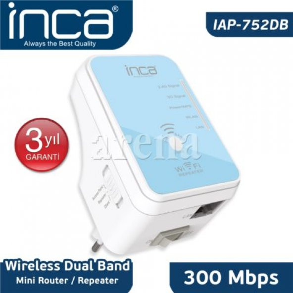Inca Iap-752Db Wireless 300 Mbps 5 Ghz Dualband Mini Router- Repe