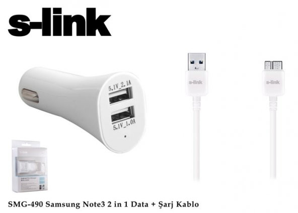 S-Link Smg-490 Micro Usb3.0 Samsung Note3-S5 2000Ma 2 İn 1 2"Li U