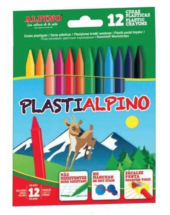 Alpino Mum Pastel Boya Plastidacs Karton Kutu Yuvarlak 12 Lİ PA-0