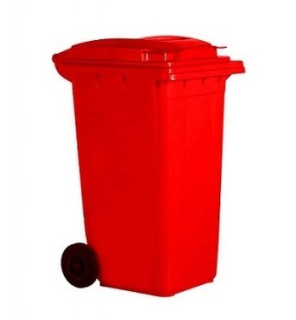 Plasticon Çöp Konteyneri 110 lt Tekerlekli A+ Isiya Karşı Dayanıklı - Turuncu Çöp Kovası