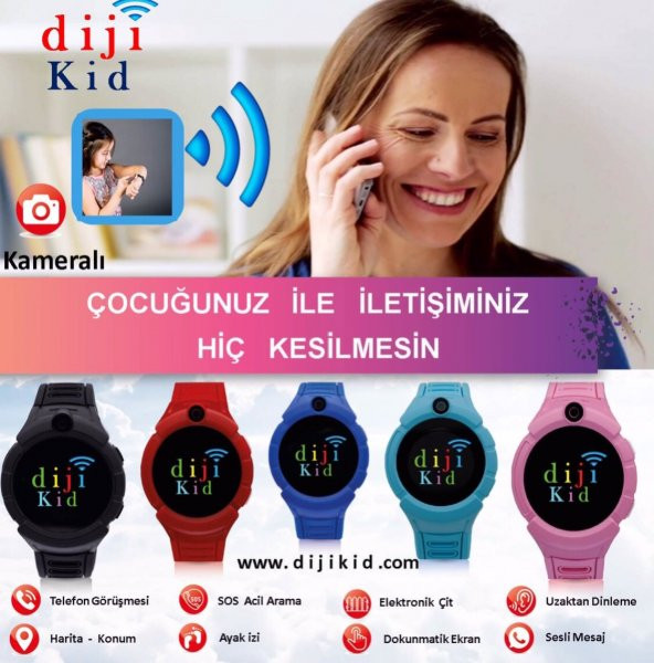 Dijikid  Akıllı Çocuk Saati - Yeni - Kameralı - 5