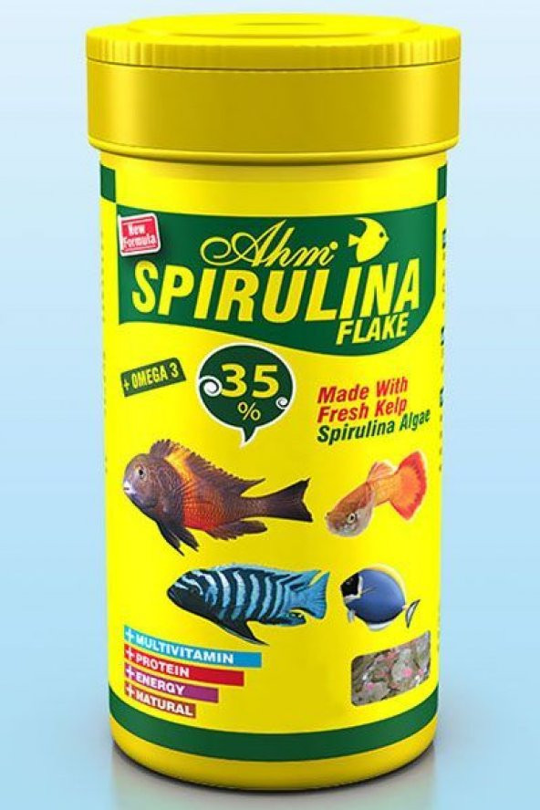 Ahm Spirulina Flake Bitkisel Pul Balık Yemi 250 ml