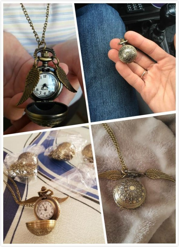 HARRY POTTER GOLDEN SNITCH WINGS MELEK KANAT SAAT CEP SAATİ KOLYE YENİ TARZ YENİ MODA - 7
