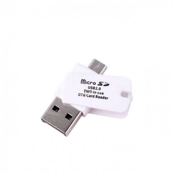 Micro USB Giriş Dişi USB Çevirici Card Reader Beyaz