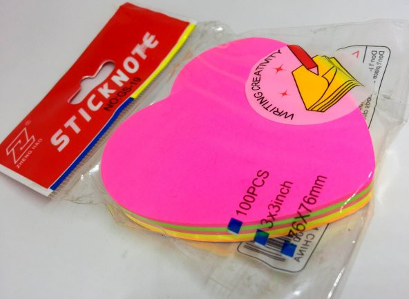 14 Şubat Sevgililer Günü Kalpli Not Sticker 100 Lü Karışık Renk