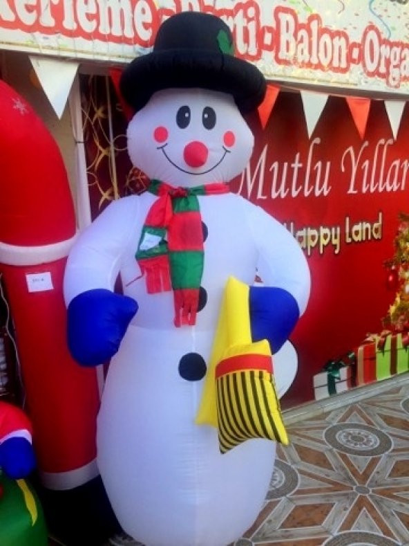 Yılbaşı 2018 3Metre Dev Noel Şişme Kardan adam Kapı Önü Mağaza