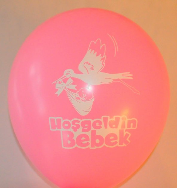 Hoşgeldin Bebek Baskılı Kız Bebek Pembe Renk Balon 7 Adet