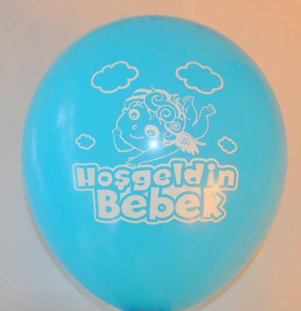 Hoşgeldin Bebek Baskılı Erkek Bebek Mavi Renk Balon 50 Adet