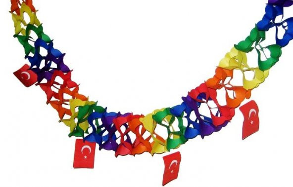 23 Nisan Açılır Türk Bayrağı Süs Türk Bayrağı Zincir Süs Bayrak