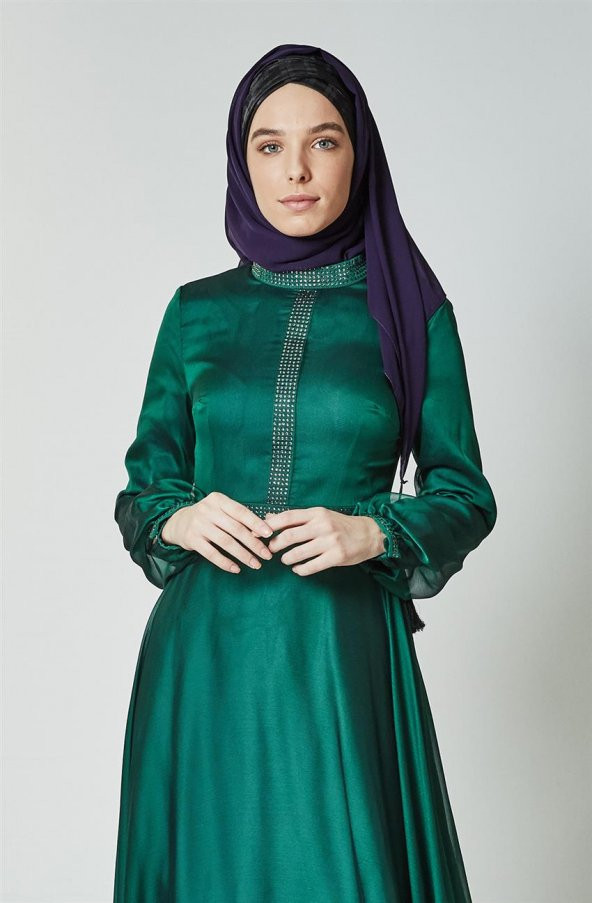 Kayra Abiye Elbise-Zümrüt KA-B7-23082-84