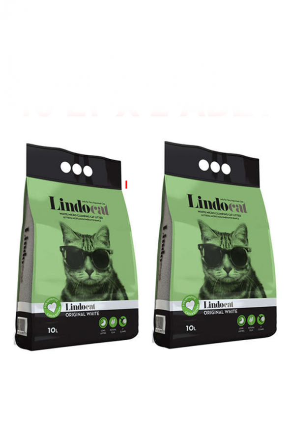 Lindo Cat Topaklaşan Kokusuz İnce Taneli Kedi Kumu 10 LT X 2 ADET