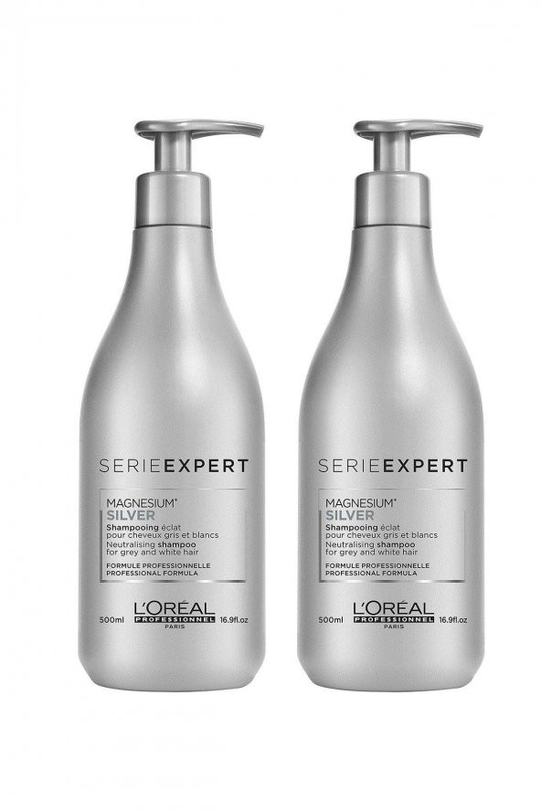 Loreal Silver 2 Li Set - Gri ve Beyaz Saçlar İçin Şampuan 500ML x