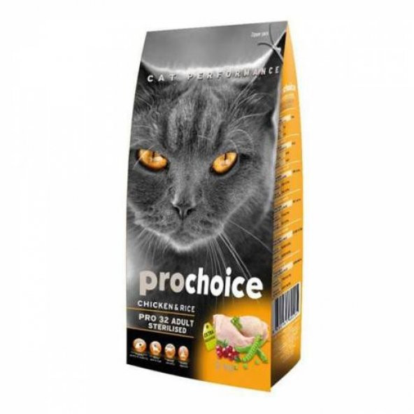 Yetişkin Kısır Kediler için Prochoice Tavuk Etli Mama 15 Kg