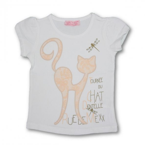 Kedili Kız Çocuk Tshirt