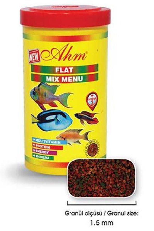 Ahm Flat Mix Menü Granül Renklendirici Balık Yemi 100 ml
