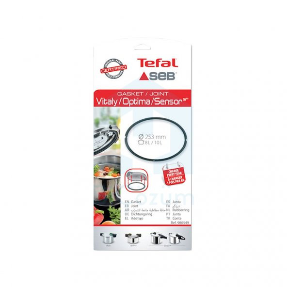 Tefal Sensor-Optima Düdüklü Tencere Lastik 8-10 Lt 980549