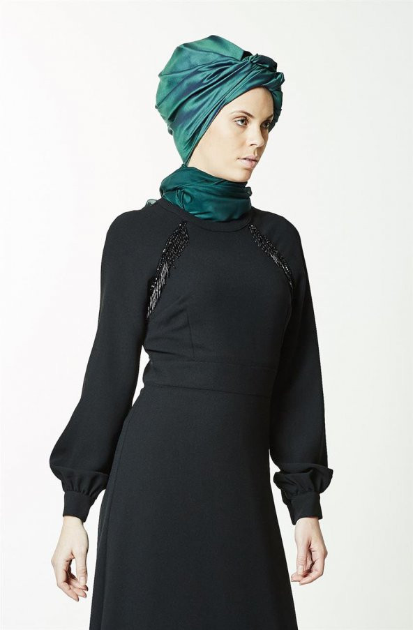 Armine Abiye Elbise-Siyah 7K9423-01 - 3