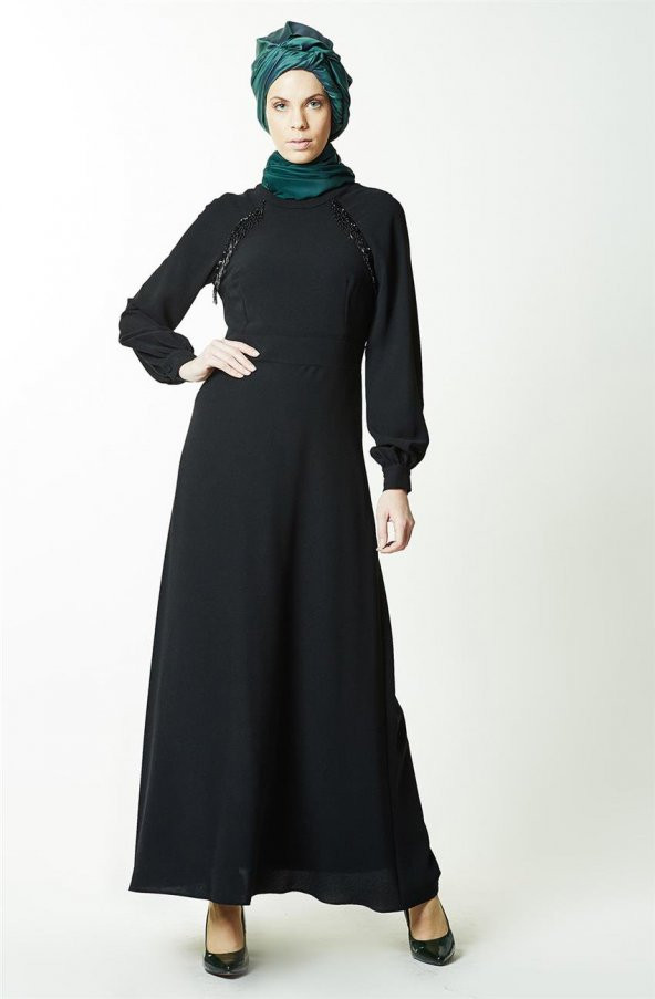 Armine Abiye Elbise-Siyah 7K9423-01 - 5