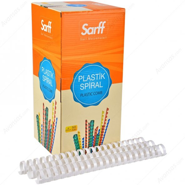 Sarff Plastik Spiral 16 Mm Beyaz 100 Lü (1 Paket 100 Adet)