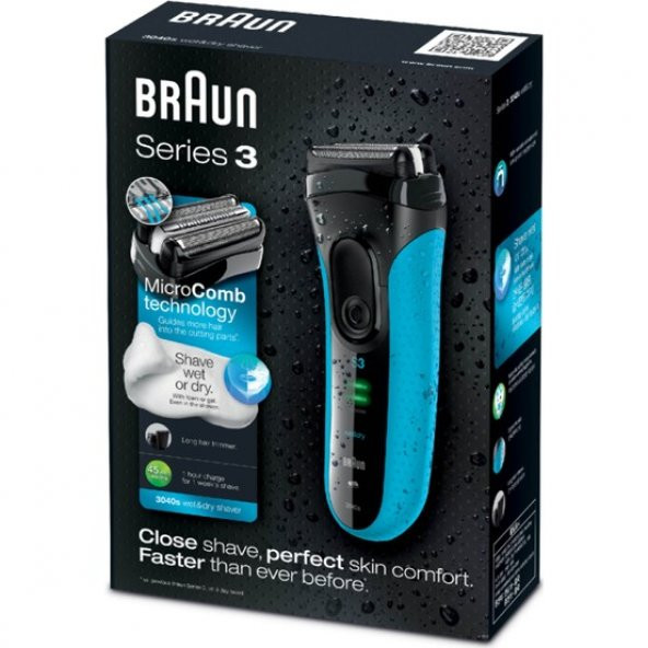Braun 3 Serisi 3040S Tıraş Makinası-MACK EASYGO SIRT CANTASI HEDIYELI