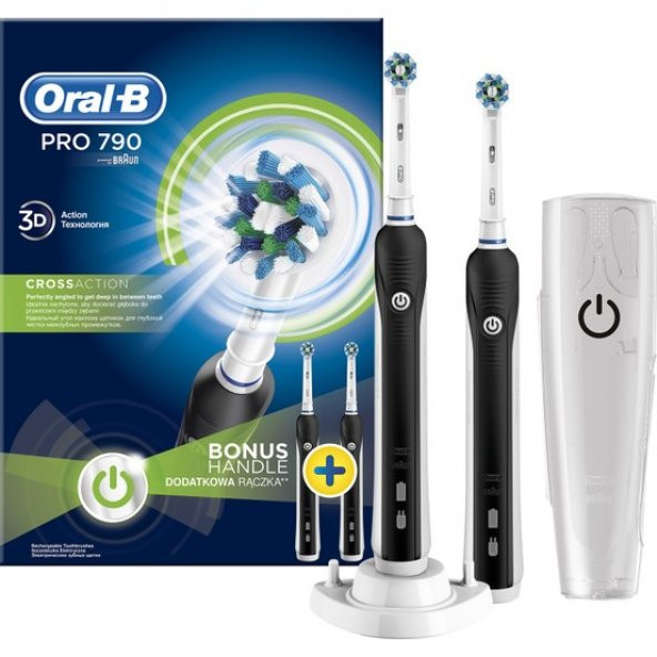 Oral-B Pro 790 Şarj Edilebilir Diş Fırçası Siyah 2'li Paket