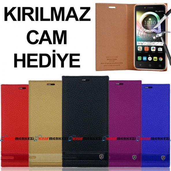 Alcatel Shine Lite Kılıf 5080X Gizli Mıknatıs Kapaklı + SHINE LIT