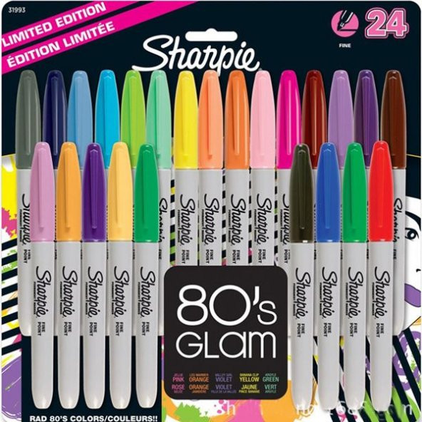 Sharpie Permanent Marker Kalem Fine Uç 24 Renk Set