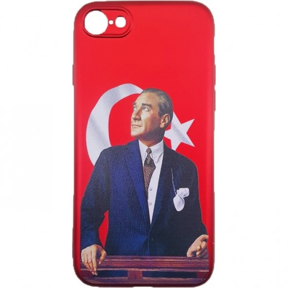 iPhone 8 3D Atatürk Desenli Silikon Kılıf