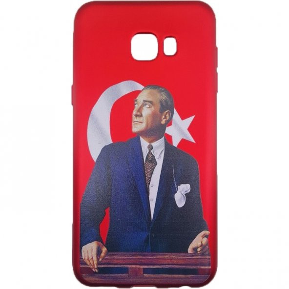 Sunix Samsung Galaxy C5 3D Atatürk Desenli Silikon Kılıf