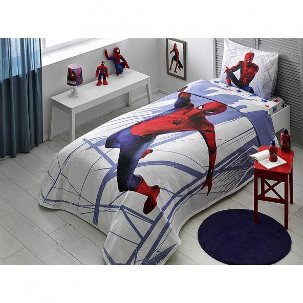 Taç Lisanslı Tek Kişilik Pike Takımı Spiderman Homecoming