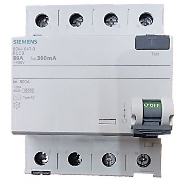 Siemens 4 X 80 A 300 Ma Kaçak Akım Rölesi 5Sv4647-0