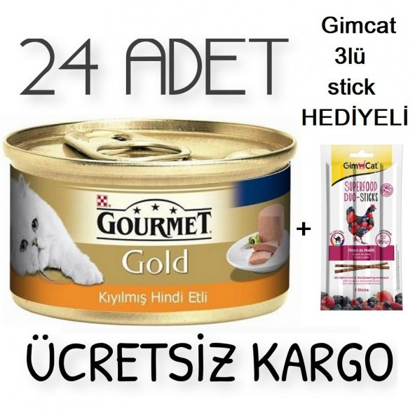 Gourmet Gold Kıyılmış Hindi Etli Kedi Konservesi 85 Gr (24 Tane)