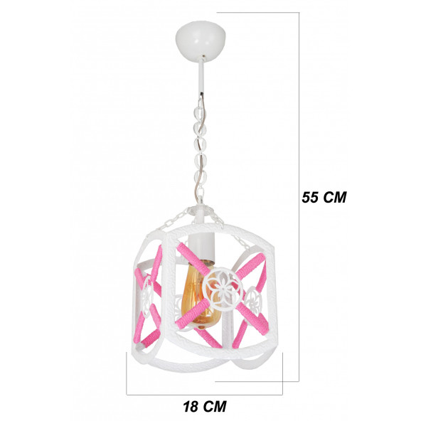 VENON AYDINLATMA ZİRVE TEKLİ PEMBE İPLİ AVİZE - 2