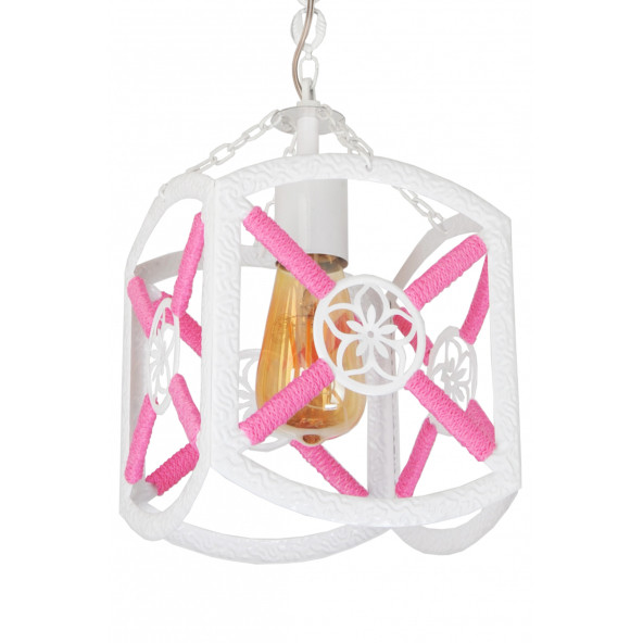 VENON AYDINLATMA ZİRVE TEKLİ PEMBE İPLİ AVİZE - 3